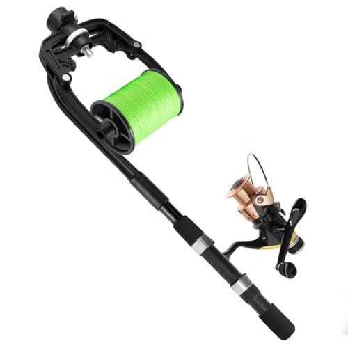 QWORK® Avvolgilenza portatile da pesca, stazione avvolgilenza per baitcasting/traina/mulinello da spinning, realizzato in fibra composita