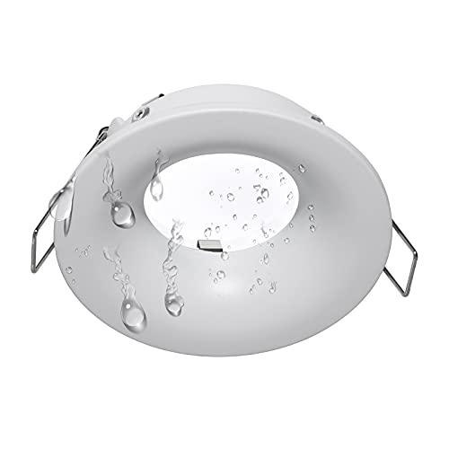 Planetitaly Porta faretto bianco IP65 tenuta stagna bagno turco sauna box doccia incasso 7cm supporto lampade LED GU10 MR16 GU5.3