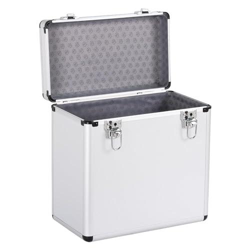 Yaheetech Valigetta Porta LP con Capacità 50 Dischi Valigia Custodia per Vinili Trucchi Gadget 35 x 20 x 36 cm