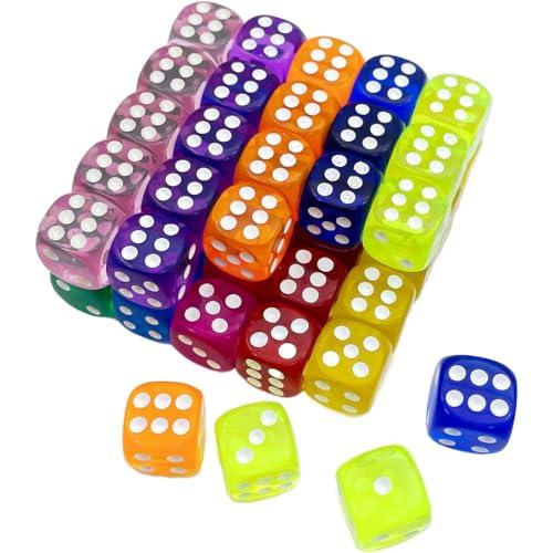 COYUN 50 Pezzi Dadi Da Gioco Colori Dadi Per Enzi, Con Punti Cubi Di Gioco A Sei Lati, Dadi Di Gioco Standard