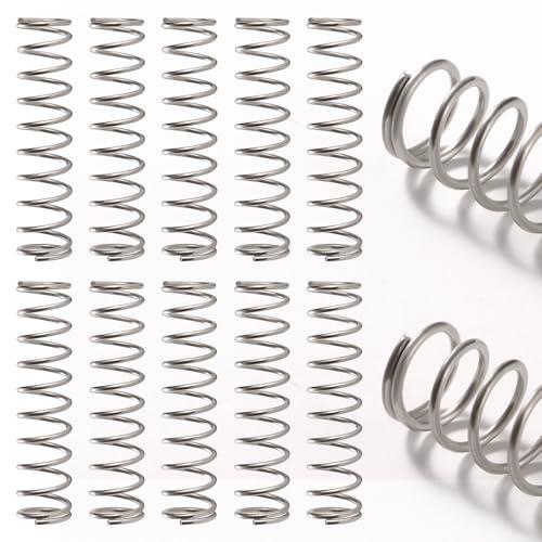 VooGenzek 10 Pezzi 1.2 * 12 * 50 mm Molle a Compressione, Molla di Compressione in Acciaio Inossidabile, Molla a Compressione a Spirale, per Riparazioni