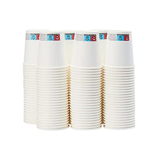 Amazon Basics Bicchieri di carta per bevande calde, polietilene, 207 ml, confezione da 150, Bianco