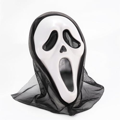 FASCHINFEVER Maschera fantasma – Maschera per costume – Ghostface Horror travestimento per Halloween & Carnevale per uomo e donna
