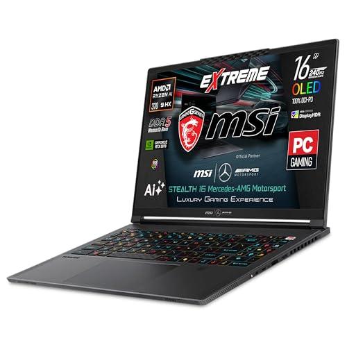 MSI Notebook Stealth A16 Mercedes AMG AI+, DISPLAY 16″ OLED QHD+ 240hz, AMD Ryzen AI 9 HX370, DDR5 32 Gb, GeForce RTX 5070, 2Tb SSD, Win11, lega di magnesio e alluminio, AMG exclusive pack, Italia