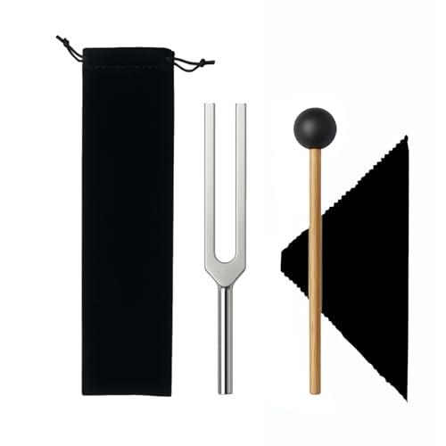 A432 Hz Tuning Fork, Diapason A432 Hz, Terapia con Diapason in Alluminio con Martello in Legna e Custodia, Suono per Meditazione, Sollievo dallo Stress, Accordatura di Strumenti Musicali
