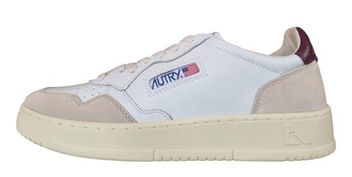 AUTRY Medalist Scarpe Sneakers da Uomo in Pelle AULM LS03 Bianco-Borgogna (Bianco-Borgogna, Sistema Taglie Calzature EU, Adulto, Uomo, Numero, Media, 39)