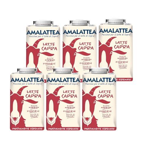 Granarolo, Latte di Capra Amalattea, 6 Confezioni di Latte Parzialmente Scremato UHT da 500 ml, 100% Made in Italy, Ideale per Donne e Bambini, Dal Gusto Morbido, Ricca Fonte di Calcio