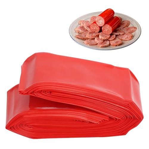 Tissting Involucro per Salsicce, Custodia per Salsicce in Plastica 20m x 45mm Non Commestibile Resistente alle Alte Temperature Macchina per Hot Dog per Salsicce Saporite Fatte in Casa Sticks Stuffer