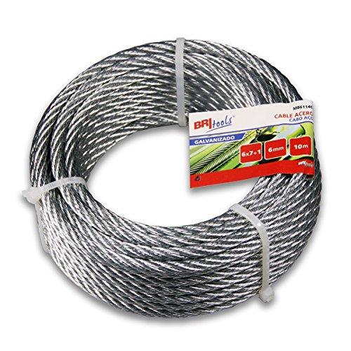 BriTools M86124G Filo in Acciaio zincato, Galvanizzato, 6 mm, Set di 20 Pezzi