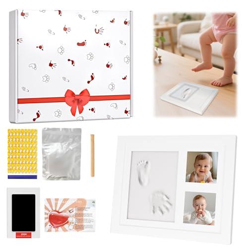 Corpower Cornice Impronta Mani e Piedi Neonati Argilla, Cornice per Bambini, Set Impronte Mani e Piedi Neonato di Qualità, Kit Impronta Neonato Ideale per Regalo Originale e Regalo per il Battesimo