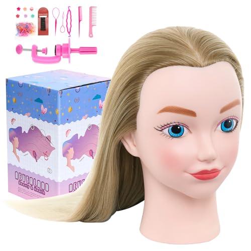 NEVERLAND 20 inch Testa per Parrucchieri 100% fibra sintetica Capelli Testa Parrucchiere Testa bambola da truccare e pettinare Manichino Pratica Modello Con Morsetto & DIY Hair Styling Tools