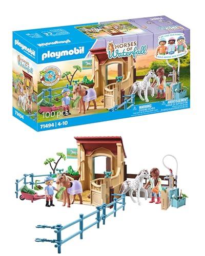 PLAYMOBIL Horses of Waterfall 71494 Scuderia con recinto, entusiasmanti Avventure a Cavallo al Waterfall Ranch, con Vari Accessori, Giocattolo per Bambini dai 4 Anni in su