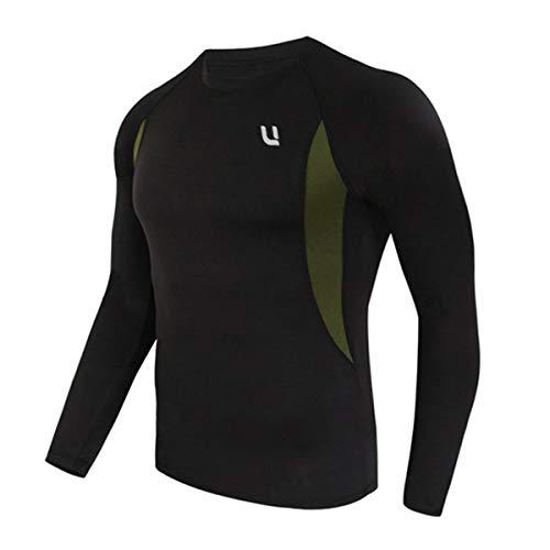 UNIQUEBELLA Maglia Termica a Maniche Lunghe da Uomo in Pile, Strato di Base ad Asciugatura Rapida per l'inverno, Maglie per Corsa, Ciclismo e Sci