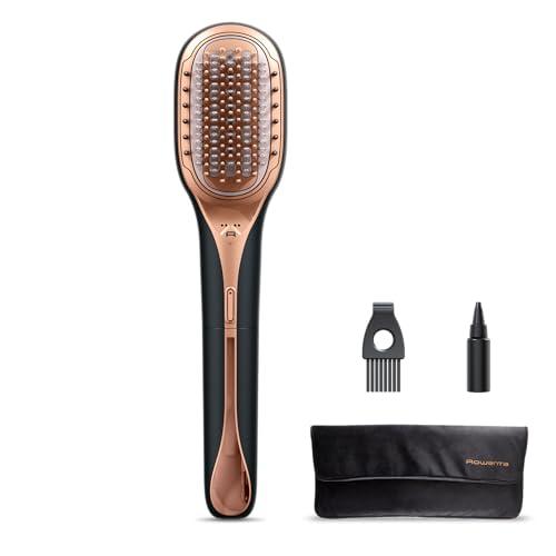 Rowenta Hair Therapist, Spazzola a Vapore per Capelli, Ripara e Rinforza i Capelli Danneggiati, Rende i Capelli Sani e Luminosi, Risultati Immediati, Spazzola con Tecnologia Thermal Care, Nero
