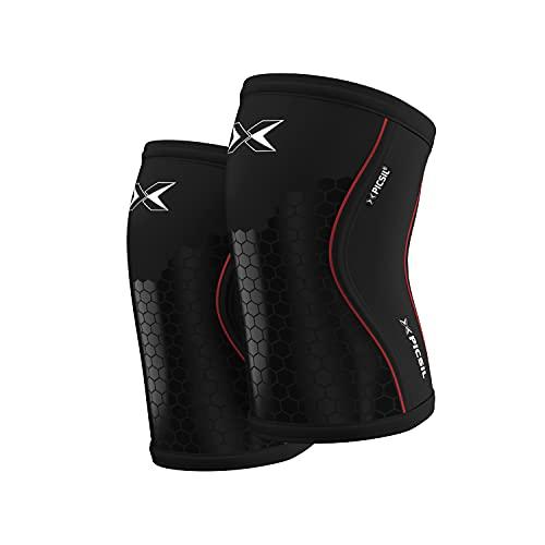 PICSIL Ginocchiera Neoprene Cross Training Hex Tech, 5/7mm, 2 Ginocchiere per Powerlifting e Sollevamento Pesi, Supporto Aggiuntivo, Unisex