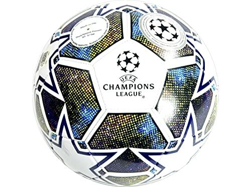 UEFA Champions League - Pallone da calcio, taglia 5, licenza ufficiale, allenamento, partita, merchandising, collezione per bambini e adulti, ottima idea regalo per calcio, bianco/blu/verde