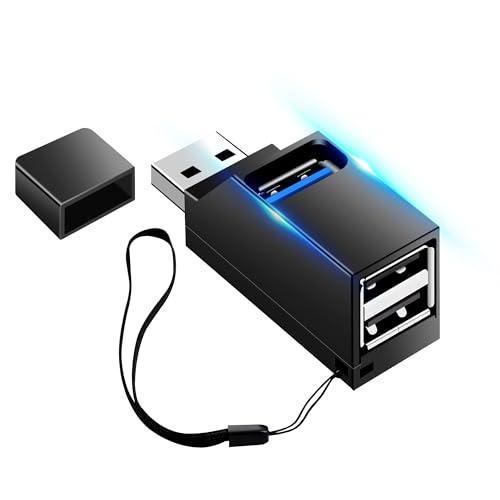 USB 3.0 Hub, 3-Porta Splitter Hub (2 USB 2.0 + USB 3.0), hub dati, adattatore USB, Direct Tower Alta velocità USB 3.0 Hub di trasferimento per PC portatile USB Flash Drive(Nero)