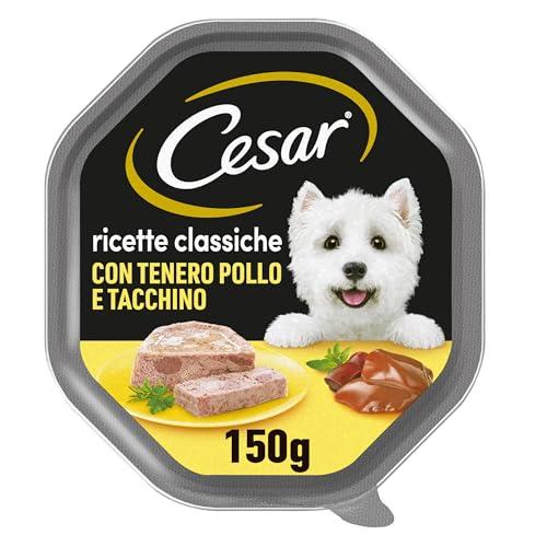 Cesar Ricette Classiche Cibo per Cane con tenero Pollo e Tacchino 150 g - 14 Vaschette