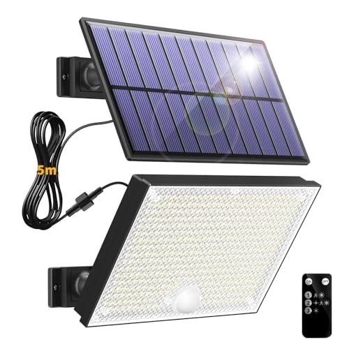 Topabol Faretto Led da Esterno Solare,400LED 3 Modalità Luce Solare LED Esterno con Sensore di Movimento, Bianco Freddo Impermeabile Lampada Solare da Esterno per Sicurezza e Illuminare (1 Pezzi)