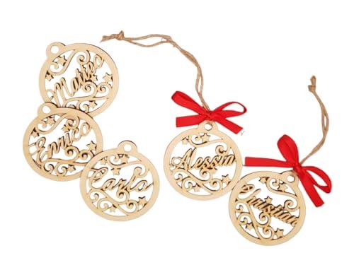 Palline di natale in legno personalizzabili (7 pezzi)