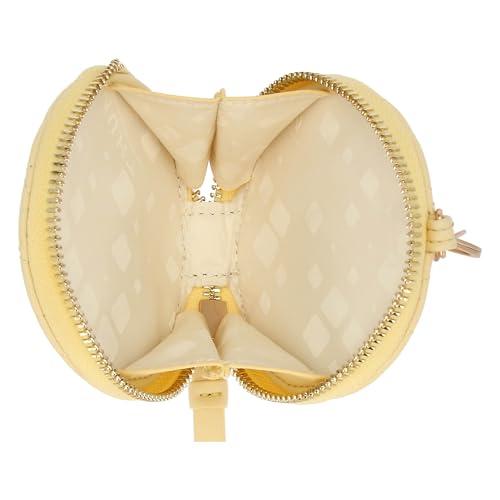 THUN Portachiavi rotondo con zip giallo, ecopelle, Collezione Sempre con Me, Ø 9 cm, 2 cm
