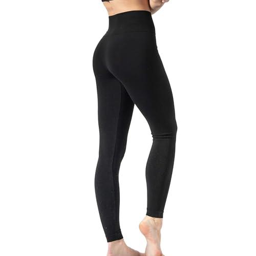 Risalti Leggings Donna Pancia Piatta Plus Coprente - a Vita Alta Contenitiva Elasticizzati in Microfibra, Opaco Senza Cuciture - Taglia S/M