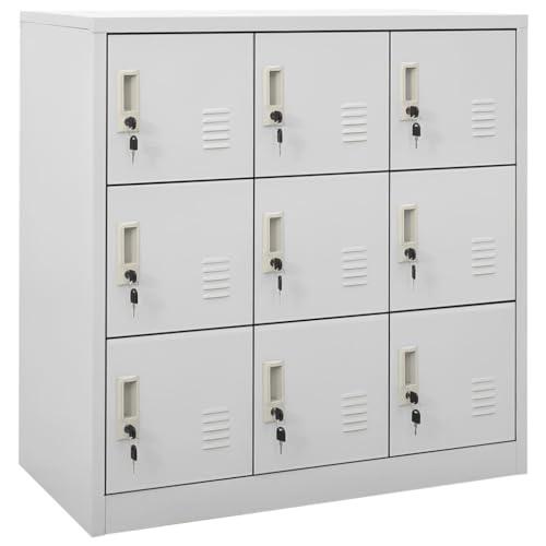 vidaXL Armadietto con Chiave Grigio Chiaro 90x45x92,5 cm in Acciaio