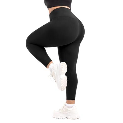 SINOPHANT Leggings da donna a vita alta, taglie grandi, leggings sportivi da donna, per palestra, attività all'aperto, 1 confezione di colore nero, XXL