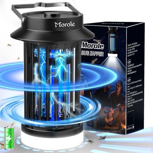 Morole Lampada Antizanzare USB Portatile, 2600mAh Ricaricabile con UV LED Zanzariera Elettrica | Appendibile e da Tavolo | Design Compatto per Campeggio, Giardino, Interni