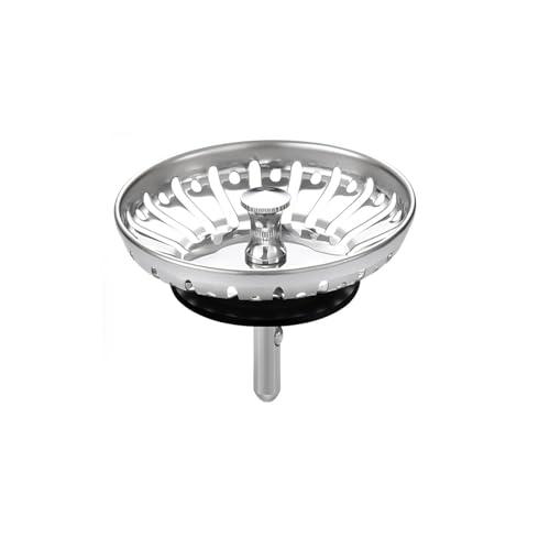 Cucina 84mm Lavello Spina Filtro Acciaio, Tappo lavello cucina, Filtro per Lavello in Acciaio Inossidabile, con filtro funzione/Protezione Scarico, per Cibo/Hair Catch(Lavelli Diametro Foro 84-85mm)