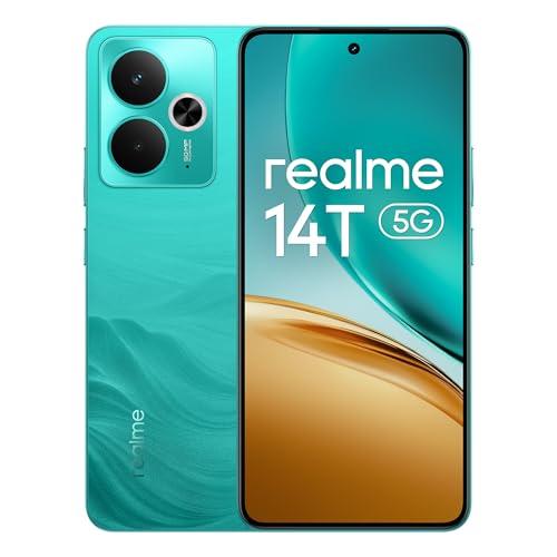 realme 14T 5G Smartphone 8+256GB Telefono Mobile, 5G, Batteria 5260mAh 45W SuperVOOC, Processore Dimensity 6300, AMOLED 120Hz, Fotocamera 50MP, IP69, Verde