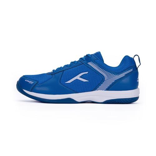 HUNDRED Court Star Non-Marking Professional Badminton Shoes for Mens (Blue/White, EU 41/UK 7/US 8) | X-Cushion Protection | Suitable for Indoor Tennis/Squash/Table Tennis/Basketball & Padel