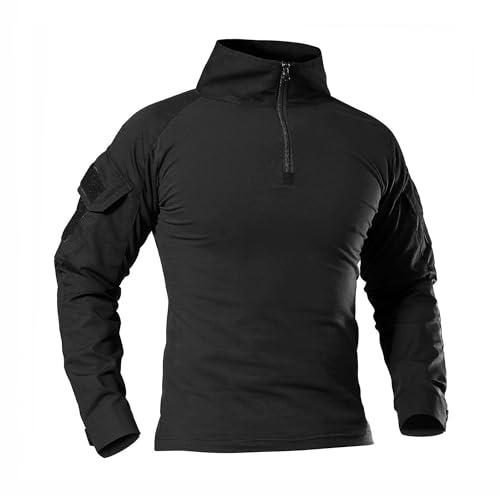 WISEONUS Maglia Militare Mimetici Uomo Tattico Softair Maglia Caccia Paintball BDU Maniche Lunghe Camicie con Gomitiere