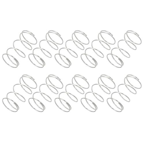 PATIKIL Molla a Compressione, 0.6mm Dia Filo x 12mm OD x 20mm L, 10 Pz Molla a Compressione Acciaio Inossidabile 304 Kit Assortimento Piccole Molle per Riparazioni Negozio e Casa