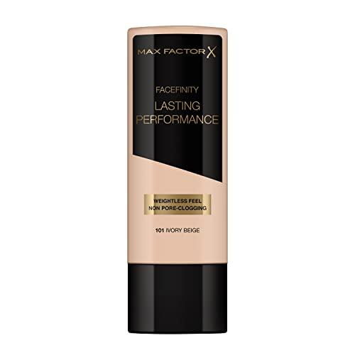 Max Factor - Fondotinta Liquido Lasting Performance - Alta Coprenza, Finish Matte e Lunga Durata - 101 Ivory Beige - 35 ml