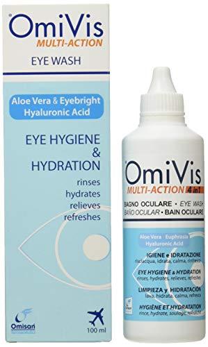 Omivis Bagno Oculare (con Acido Ialuronico Ed Aloe Vera) Per L’igiene E L’idratazione, Bianco, 100 ml