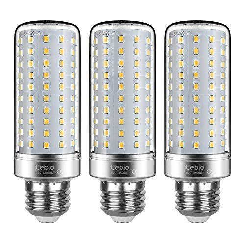 Tebio LED Argento Mais lampadine E27 25W Small Edison Screw Equivalente a 200W 2500LM Non Dimmerabile 3000K Bianca Calda Lampadine a candela, 3 pezzi