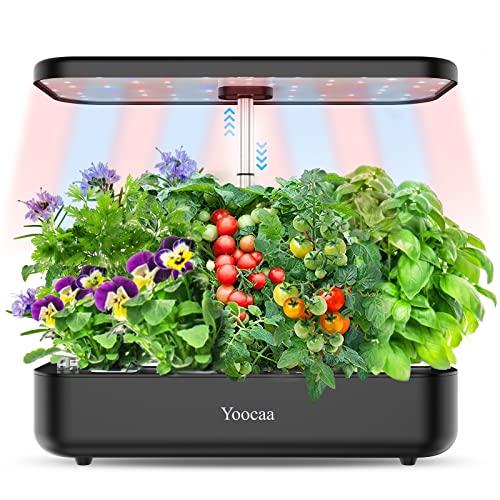 Yoocaa Smart Garden per la Crescita di 12 Piante, Mini Serra Idroponica per Casa, Idroponica Kit Completo con Luce LED per Coltivazione Indoor - Altezza Regolabile e Timer Automatico