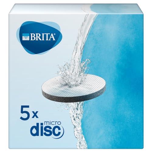 BRITA Filtri MicroDisc per Bottiglia e Borraccia Filtrante per acqua - incl. 5 Filtri per la riduzione di cloro, PFAS*, erbicidi, pesticidi e impurità