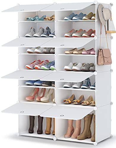 HOMIDEC Scarpiera, 7 livelli Portascarpe 28 Paia di Scarpe Scarpiera Armadio, Scaffale Portascarpe per Ingresso Soggiorno, Camera da Letto