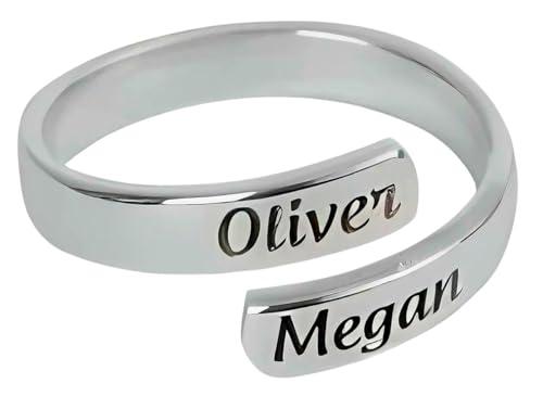 Generico Anello Personalizzato con Incisione – Nome, Frase o Data – Regalo Romantico per Coppia, Lui o Lei – CollanaDream (Argento)