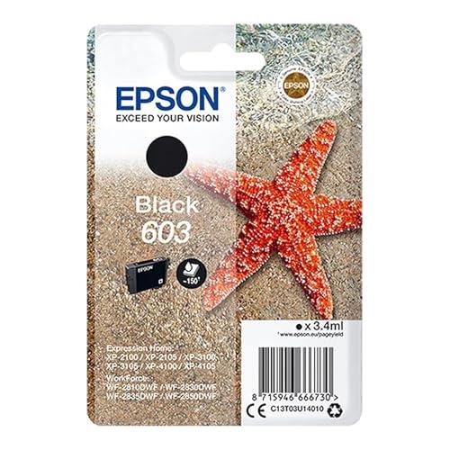 Epson Serie 603 Stella Marina - Cartucce originali per Stampante getto d'Inchiostro, Single Pack 1 Colore (Nero) Formato STD, Stampe Casa/Ufficio fino 150 Pagine, Confezione Retail, Standard