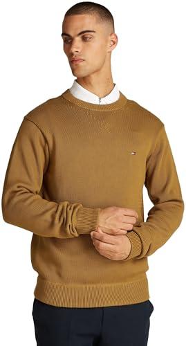 Tommy Hilfiger Uomo Pullover Chunky Cotton Crew Neck Pullover in Maglia, Marrone (Country Brown), 3XL