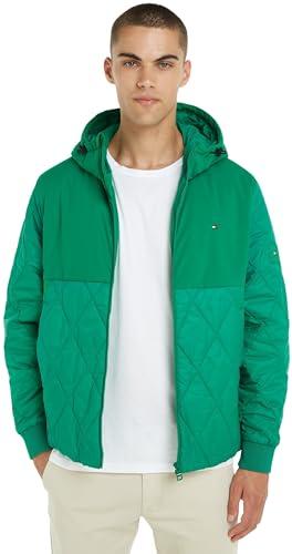 Tommy Hilfiger Giacca Uomo Cl Mix Hooded Jacket Giacca da Mezza Stagione, Verde (Olympic Green), S