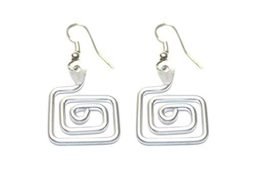 Orecchini in alluminio anodizzato,interamente fatti a mano,anallergici,inossidabili,leggeri.Ganci in acciaio inox.Modello Nadir small Argento Lucido