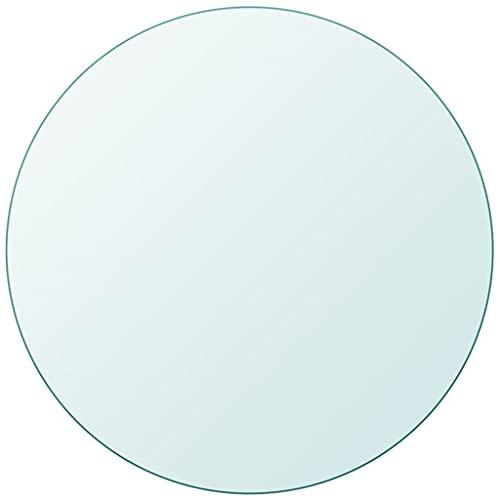 vidaXL Piano Tavolo Vetro Temperato Trasparente Rotondo 700 mm Interni Ripiano