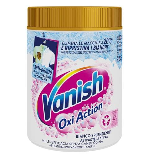 Vanish Oxi Action Multipower Polvere Bianco Splendente, Smacchiatore per Capi Bianchi, 1 Confezione da 1Kg per Bucato, Additivo Lavatrice Multiazione senza Candeggina