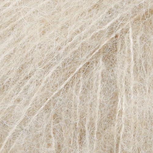 Drops - Gomitolo di lana di alpaca e seta, soffice e super fine, in seta di alpaca spazzolata, leggero e caldo, 25,5 g, 130 m per gomitolo (04 beige chiaro)