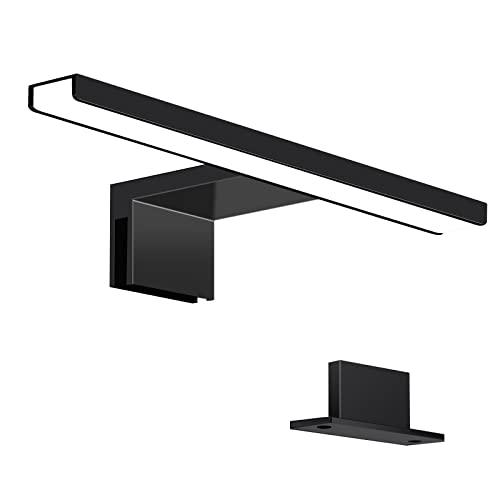 ERWEY 5W LED Lampada Specchio Bagno Nera, 30CM 400LM 6000K Bianco Freddo, Luce da Specchio per Bagno 230V Impermeabile IP44 (300mm)