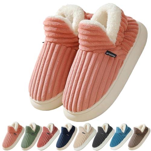 Coswind Pantofole Donna Uomo Invernali Ciabatte Calde Chiuse Peluche with Memory Foam Pelose Eleganti Comode Morbide Antiscivolo Rosa 270